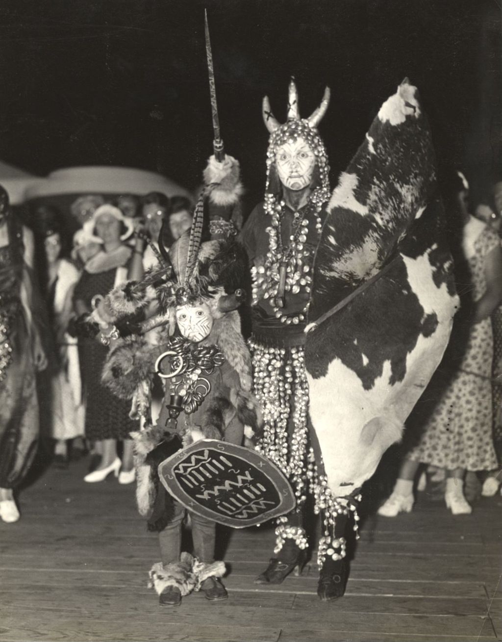 Miniature of Two of the contestants who entered in the 'Parade of the Masques' contest
