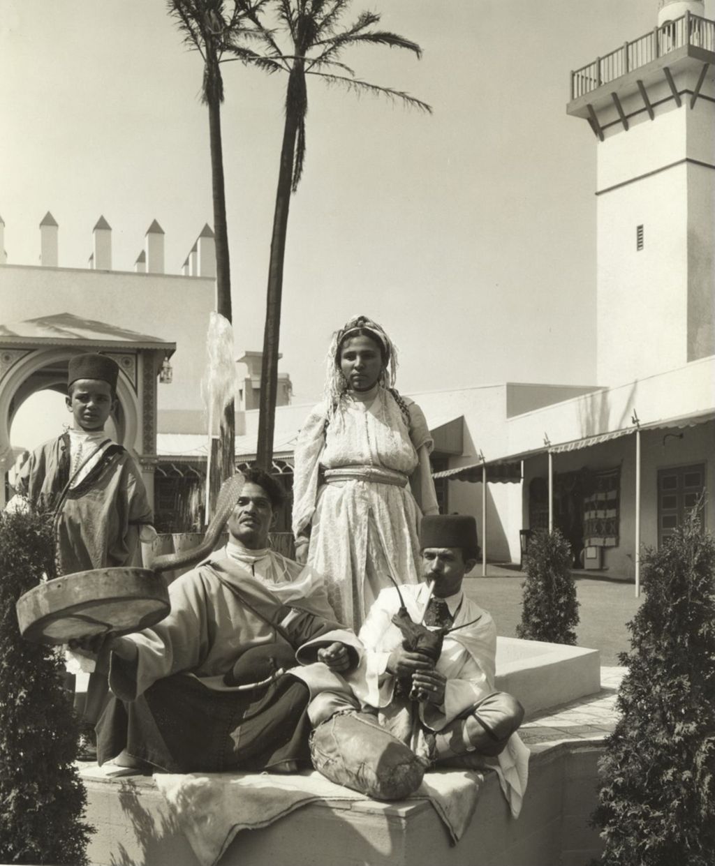 Miniature of Snake handlers at the Moroccan Village, Century of Progress International Exposition.
