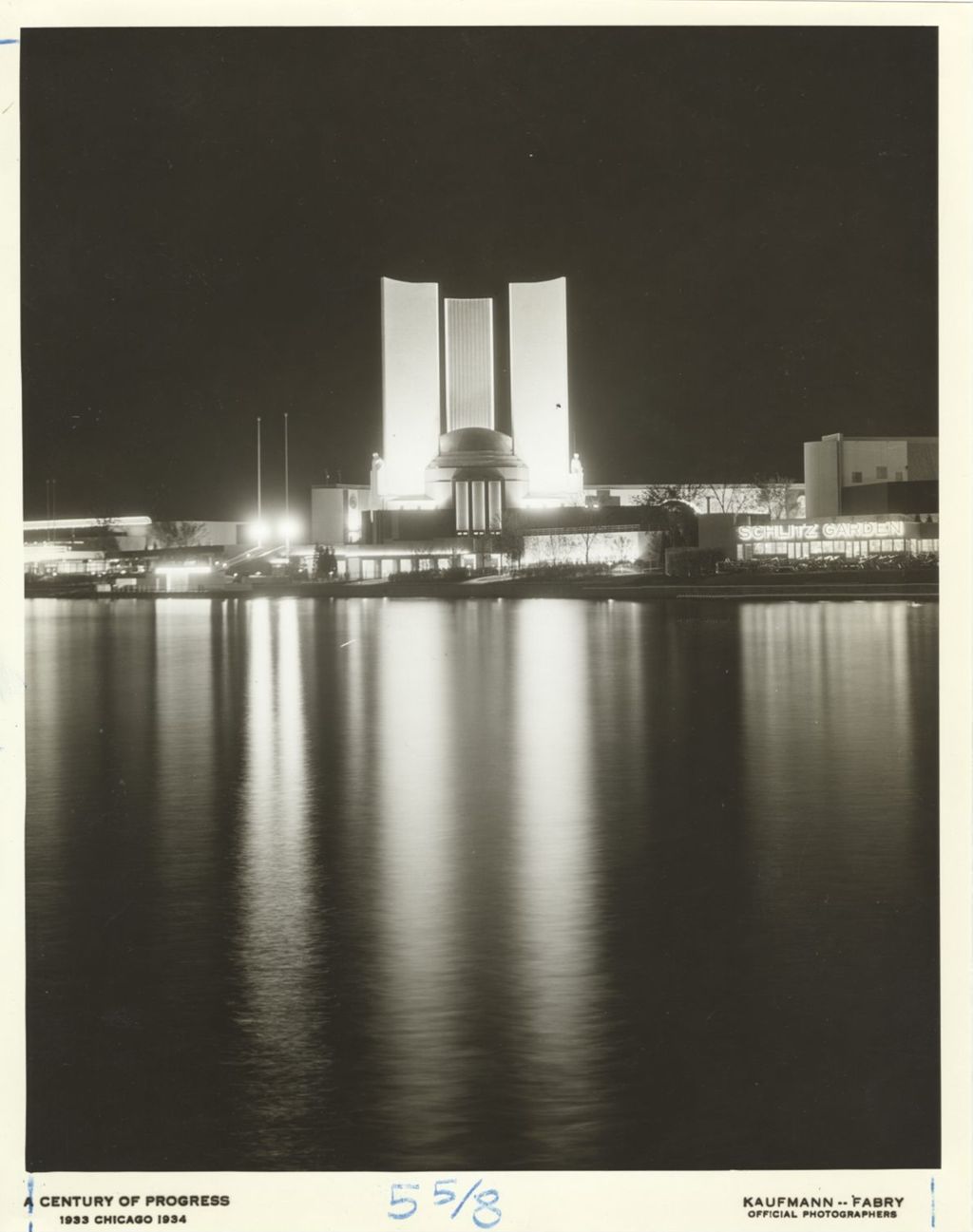 Miniature of Night time view of the Federal Building at the Century of Progress International Exposition, 1933-1934.