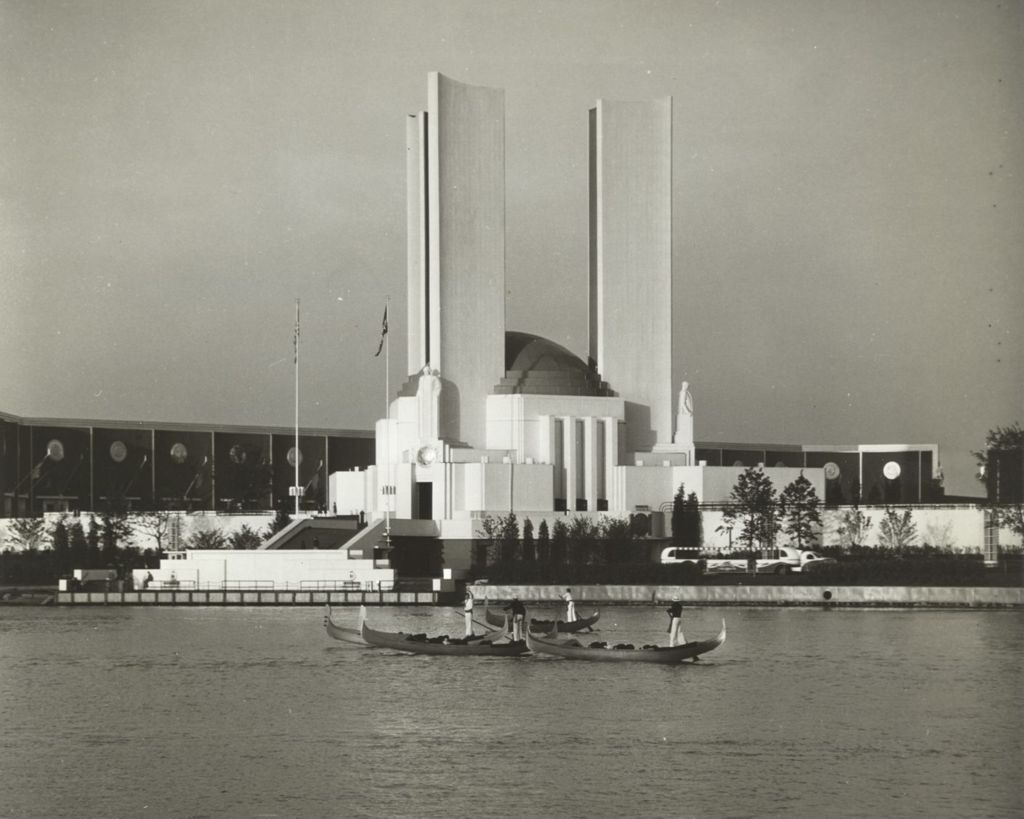 Miniature of Lakeside view of the Federal Building at the Century of Progress International Exposition, 1933-1934.
