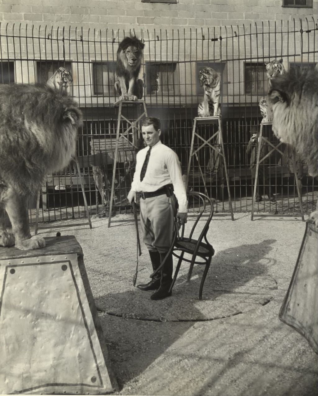 Miniature of Lion tamer at the Century of Progress International Exposition, 1933-1934.