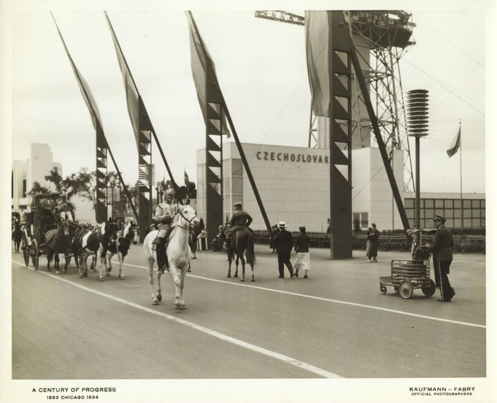 Miniature of Parade in front of the Czechoslovakia pavilion at the Century of Progress International Exposition, 1933-1934.
