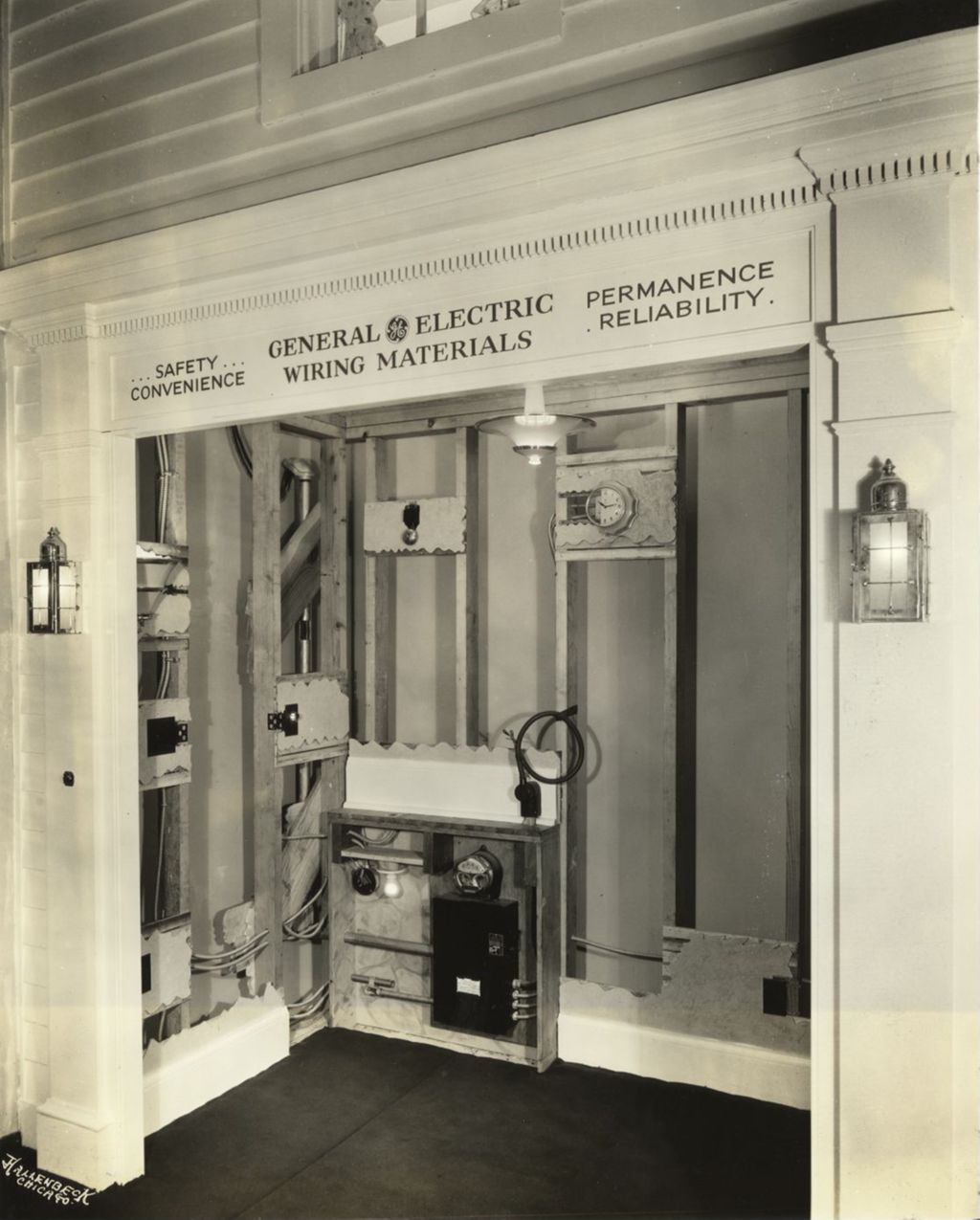 General Electric exhibit shows how homes are wired for electric service