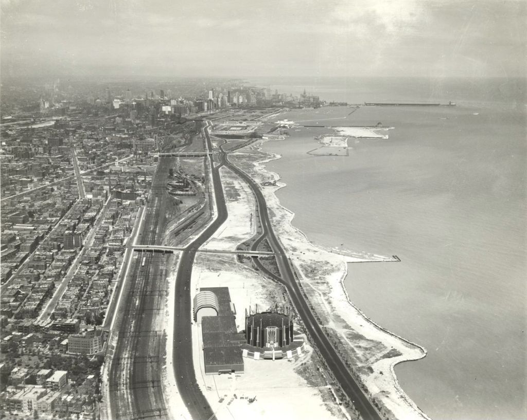 Century of Progress Aerial view by the Chicago Aerial Survey Company