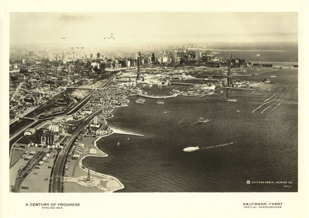 Century of Progress aerial photograph by the Chicago Aerial Survey Company