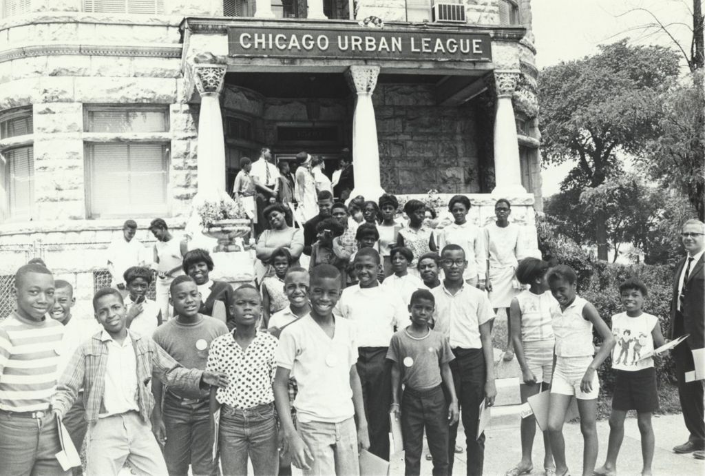 Miniature of Children at the Chicago Urban League headquarters (staircase view)