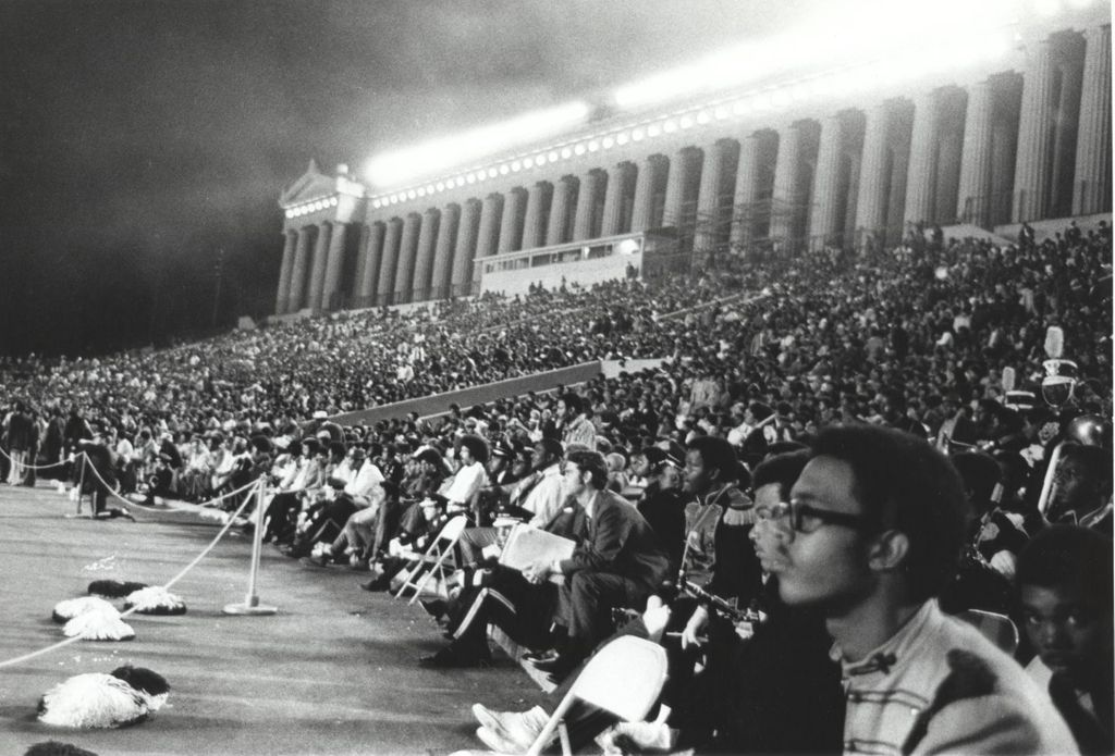 Crowd at Soldier Field at night