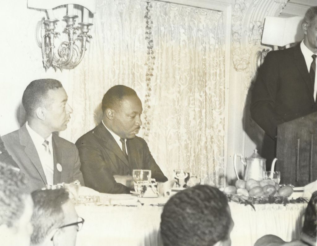 Miniature of Warren Bacon and Martin Luther King, Jr. at dinner event