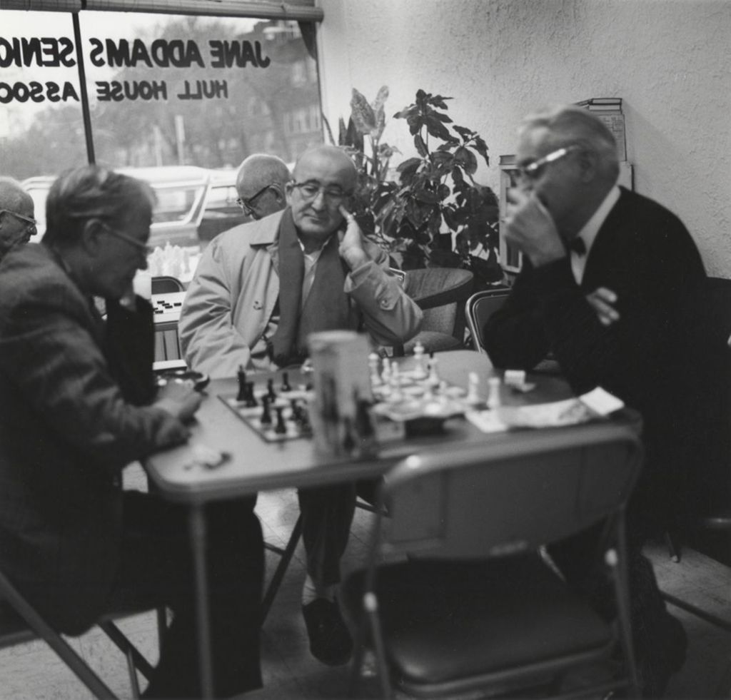 Miniature of Men playing chess at the Jane Addams Senior Center