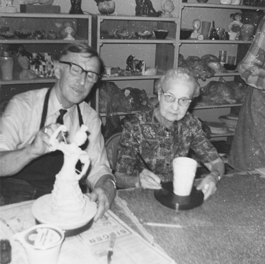 Miniature of Two seniors working on ceramics in a class at the Mary Pomeroy Green Center