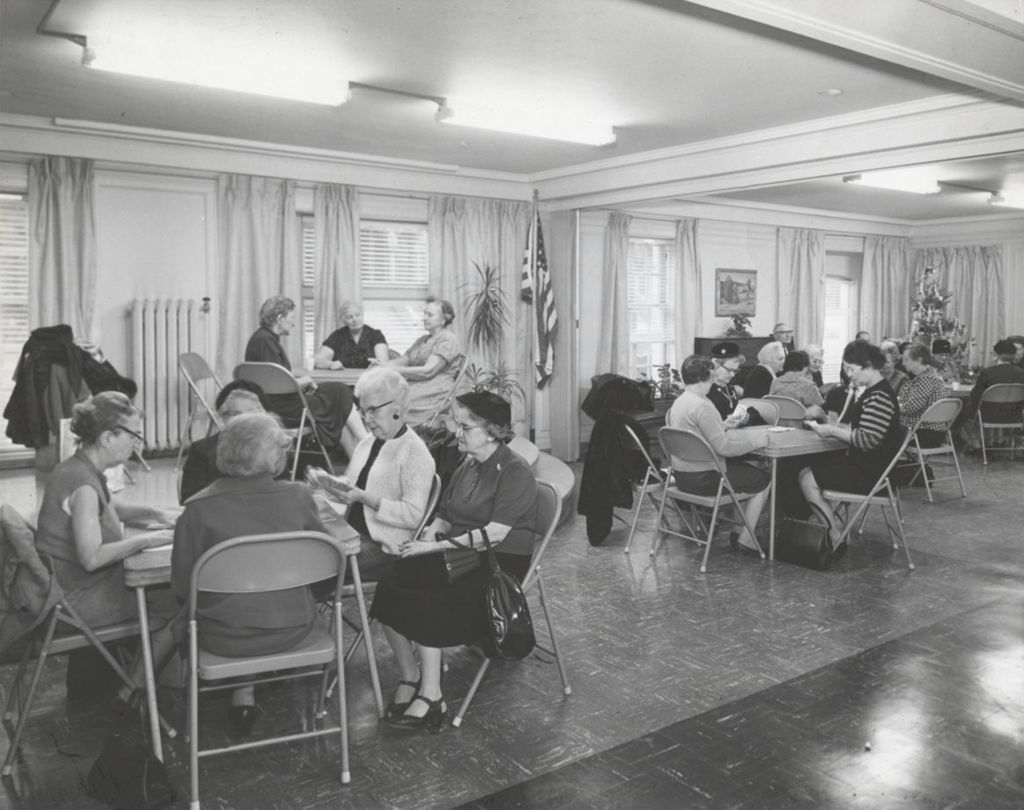 Miniature of Seniors playing cards at the Mary Pomeroy Green Center