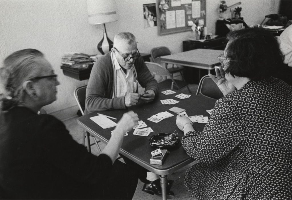 Miniature of Seniors playing cards at a senior center affiliated with Hull-House