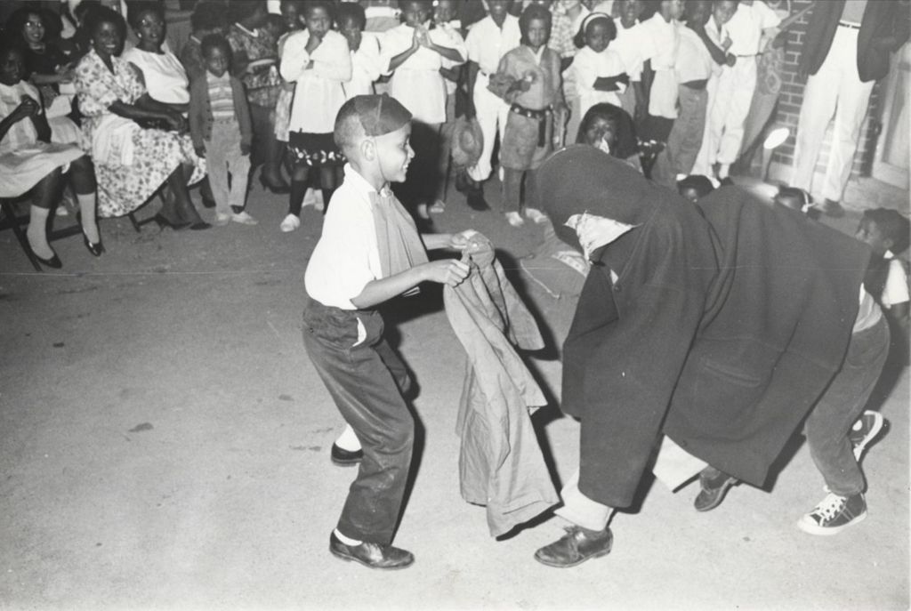 Children performing at the closing activity for Parkway Community House's 1962 day camp