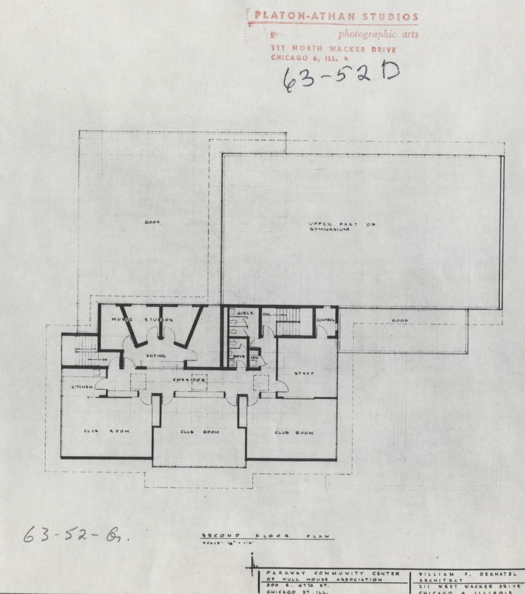 Miniature of Architectural plan for new Parkway Community House - second floor