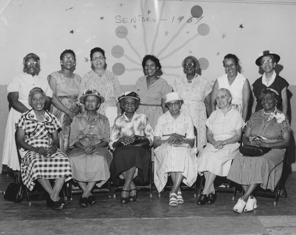 Senior women pose for a group photo at Parkway Community House