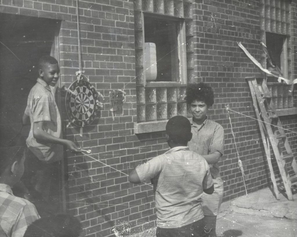 Darts game during Carnival Day, part of Parkway Community House's 1961 "Clean Up Week"