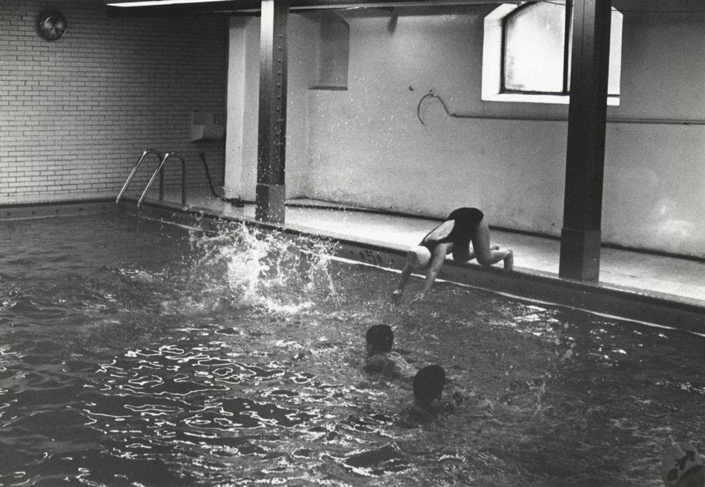 Miniature of Young woman diving into the pool at Hull-House Jane Addams Center