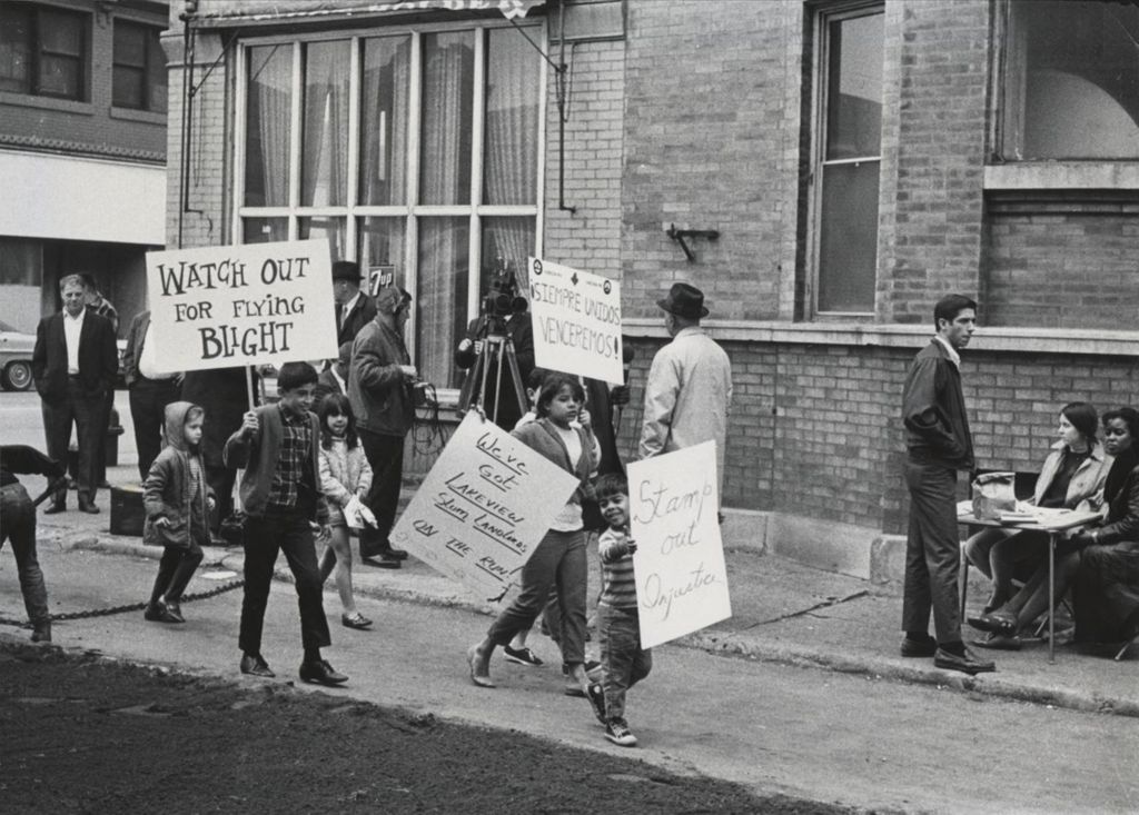 Miniature of Children affiliated with Hull-House picketing for quality of life improvements in Lakeview