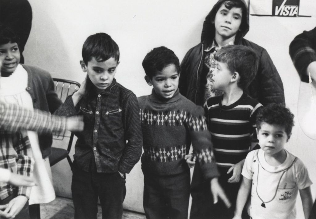 Children at a Hull-House Christmas party at Jane Addams Center