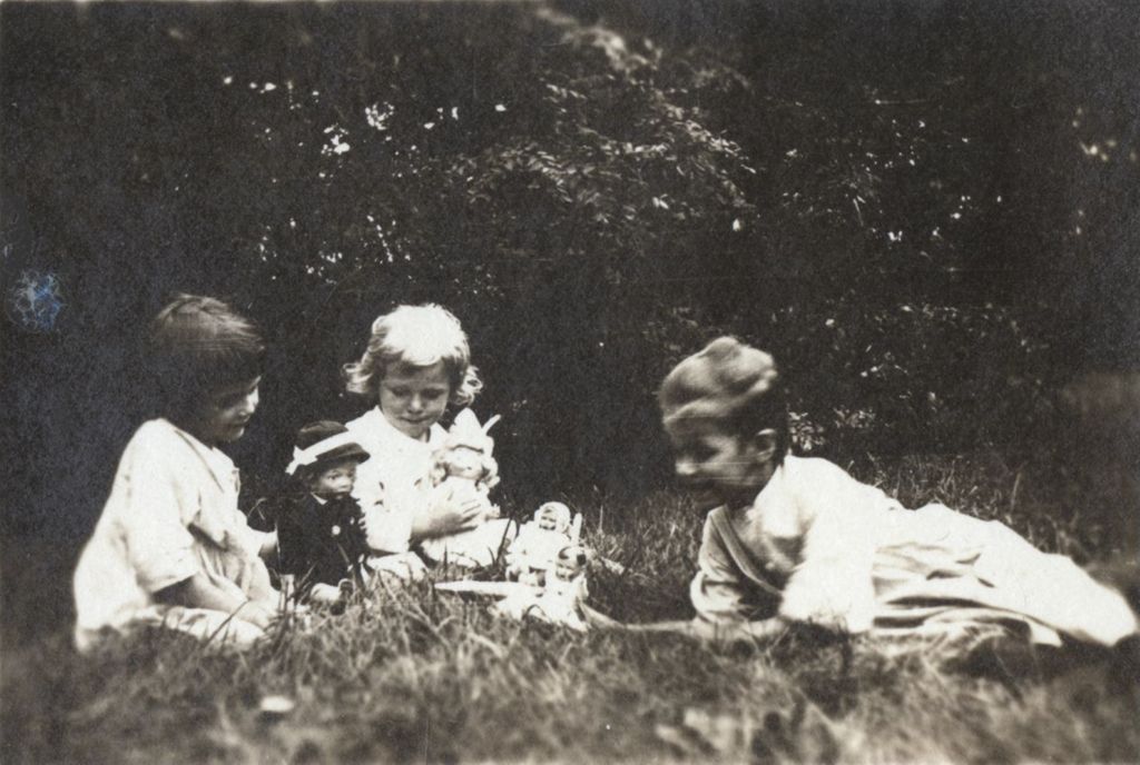 Miniature of Three girls with dolls