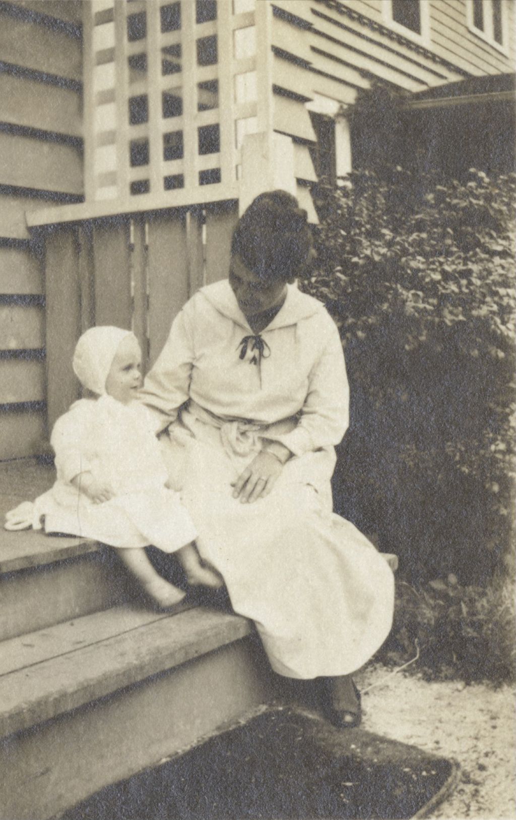 Miniature of Woman and infant on steps