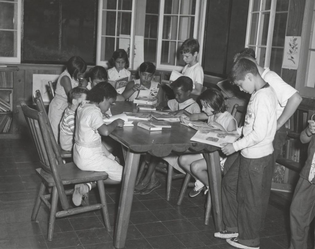 Miniature of Children reading at a table