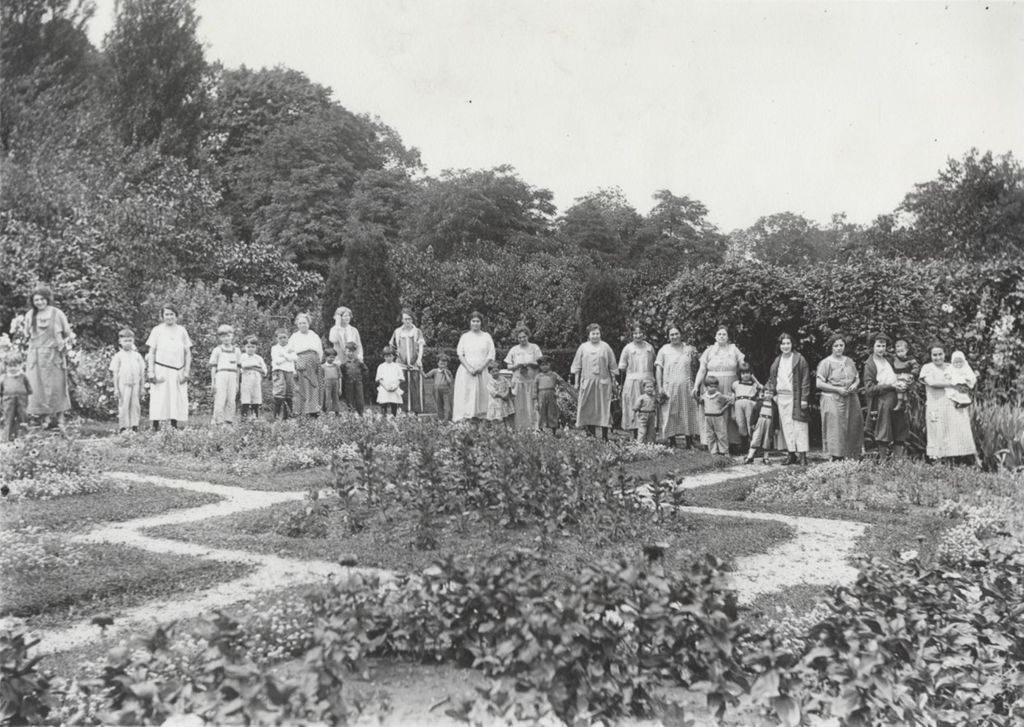 Miniature of Mothers and children in garden at Bowen Country Club
