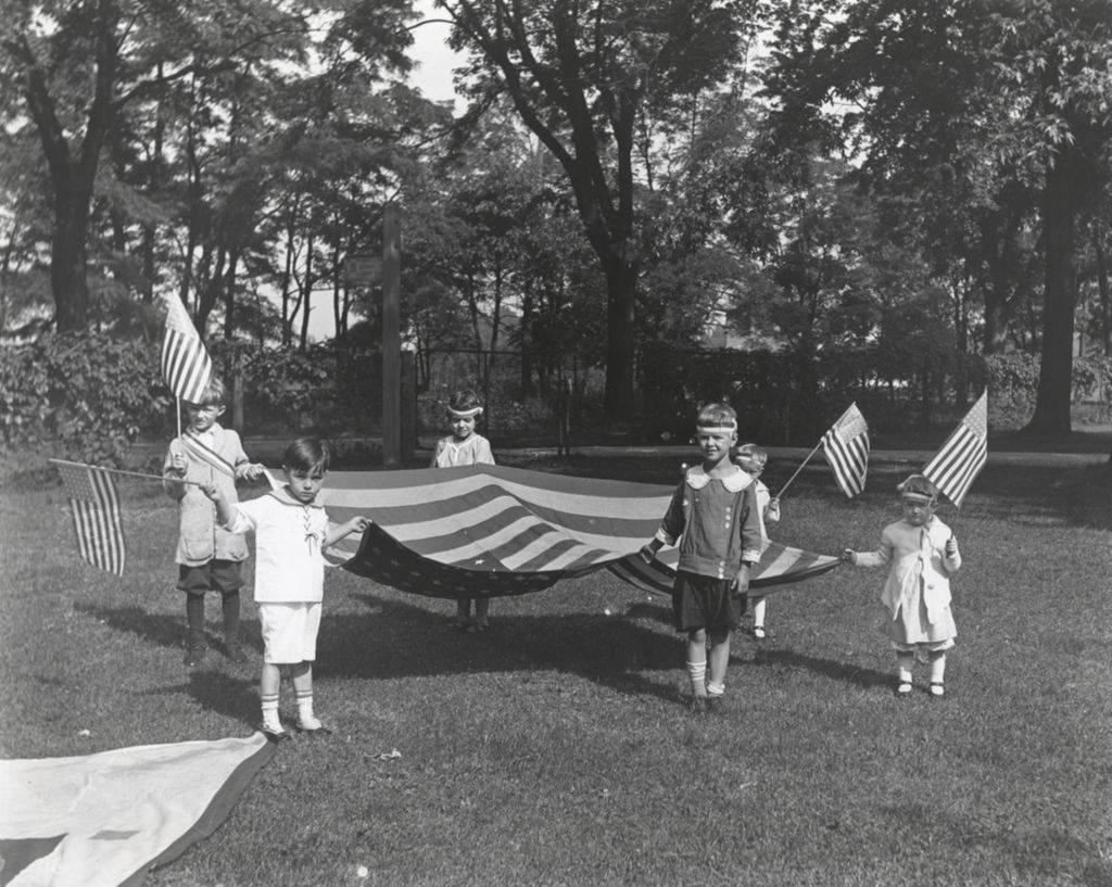 Children with large flag