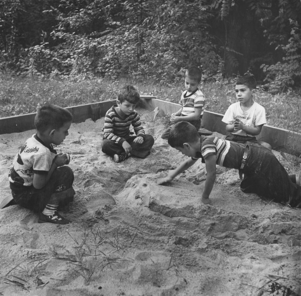 Miniature of Boys playing in sand