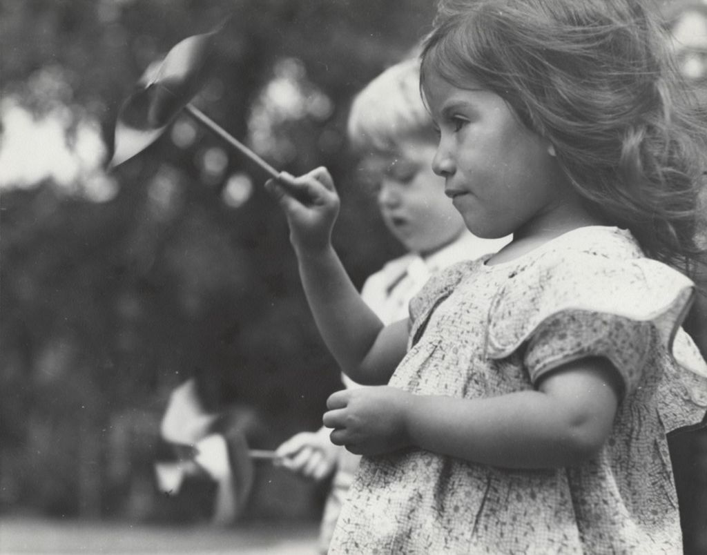 Miniature of Girl with pinwheel
