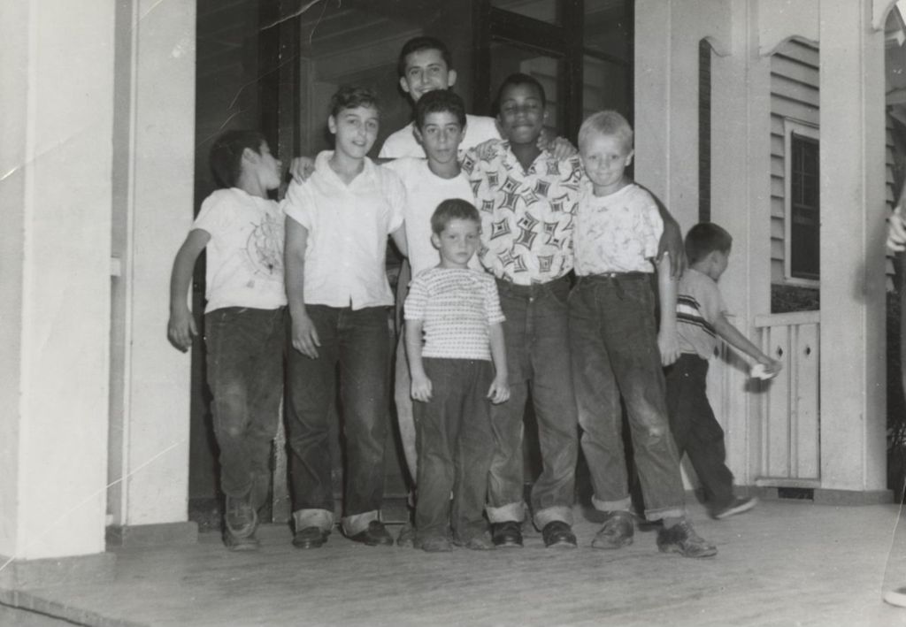 Six boys with counselor