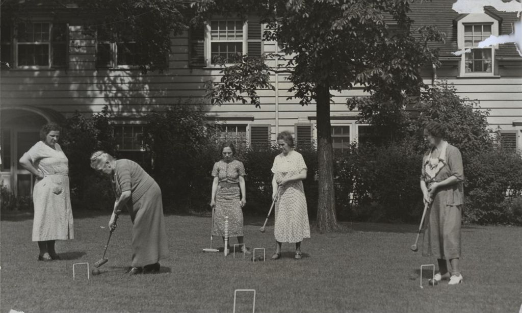 Miniature of Women playing croquet