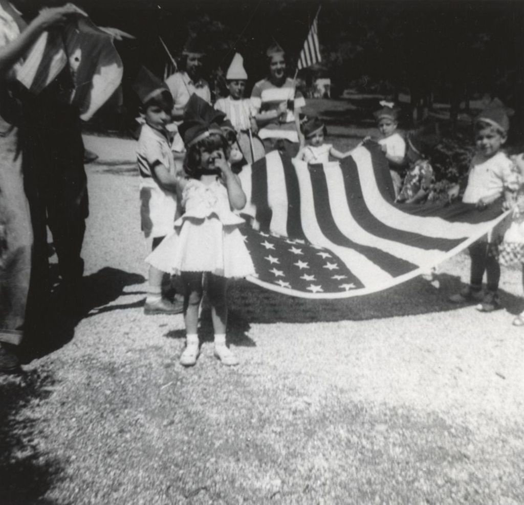 Miniature of Children with large flag