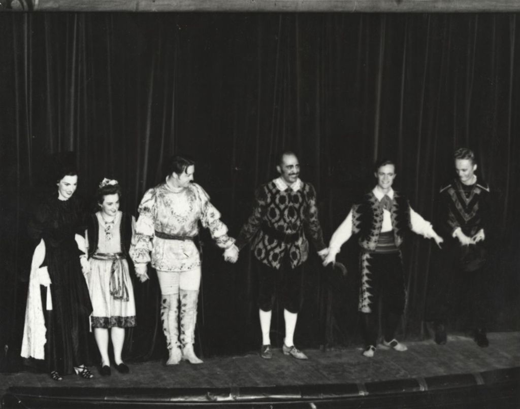 Miniature of Performers take a curtain call after a Hull-House Theatre production