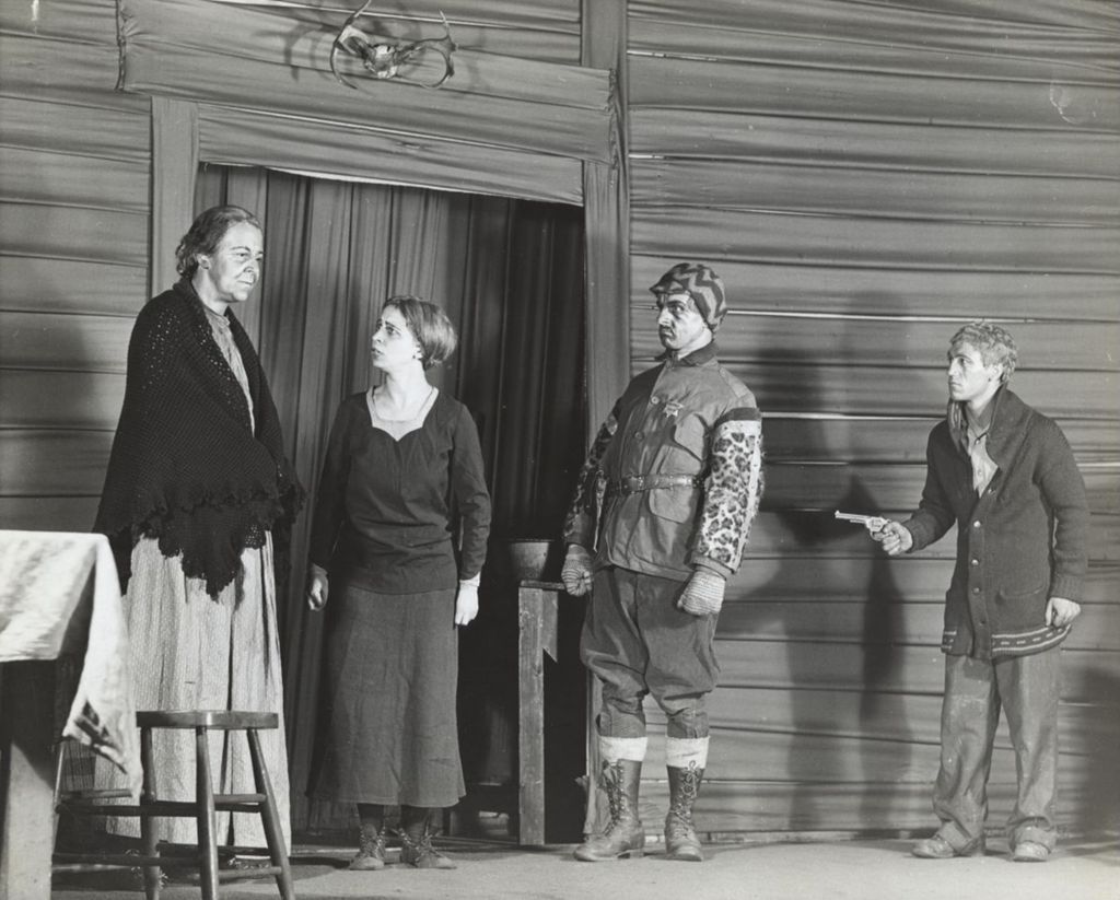 Scene from a theatre performance on stage at Hull-House Auditorium