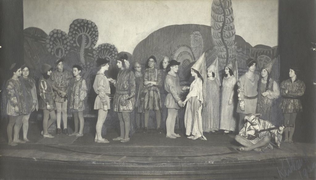 Large group scene from "A Midsummer Night's Dream" production at Hull-House