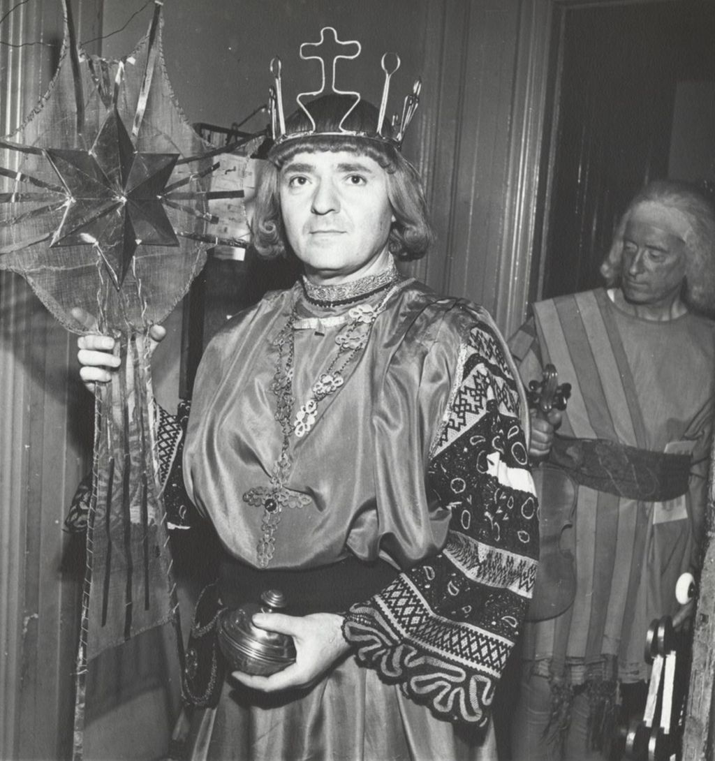 Miniature of Actor in king costume from Hull-House Theatre production