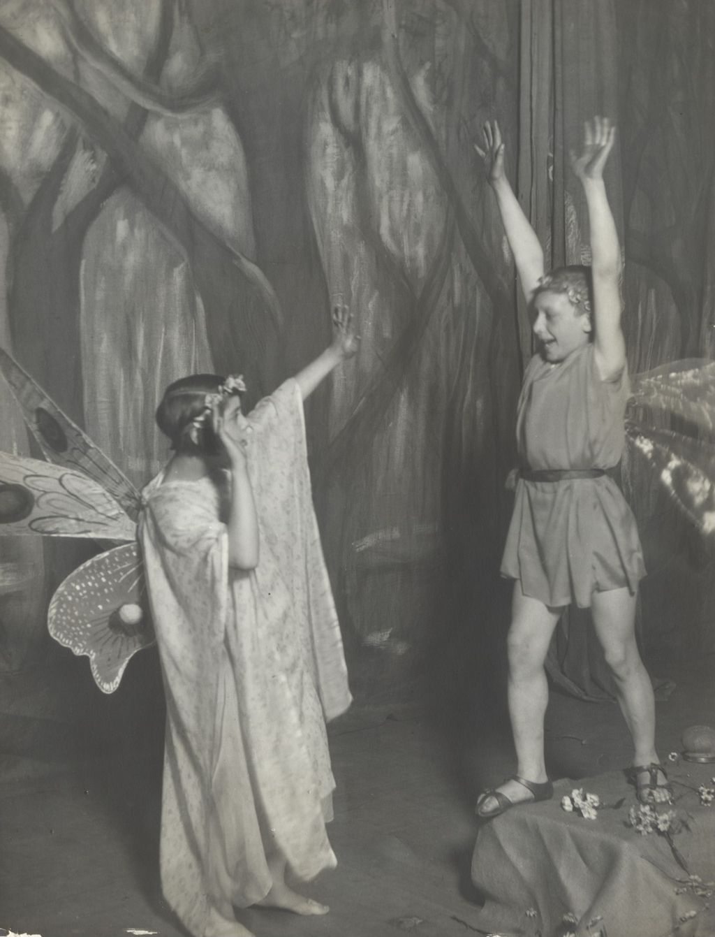 Two young performers in "A Midsummer Night's Dream" production at Hull-House