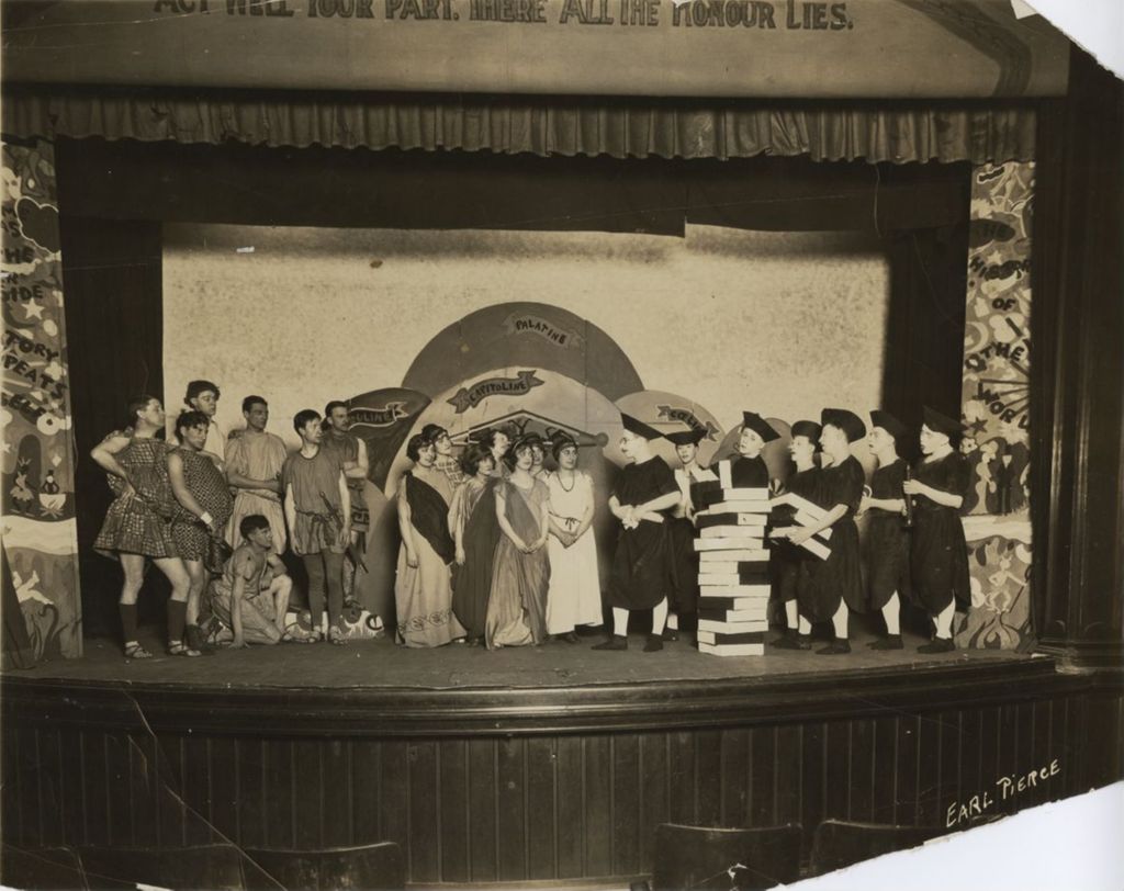 Members of the Marionettes performing Sabine Women in the Hull-House Auditorium