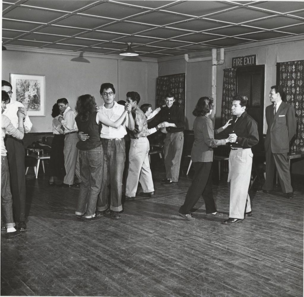 Teens couple dancing at a Hull-House social event