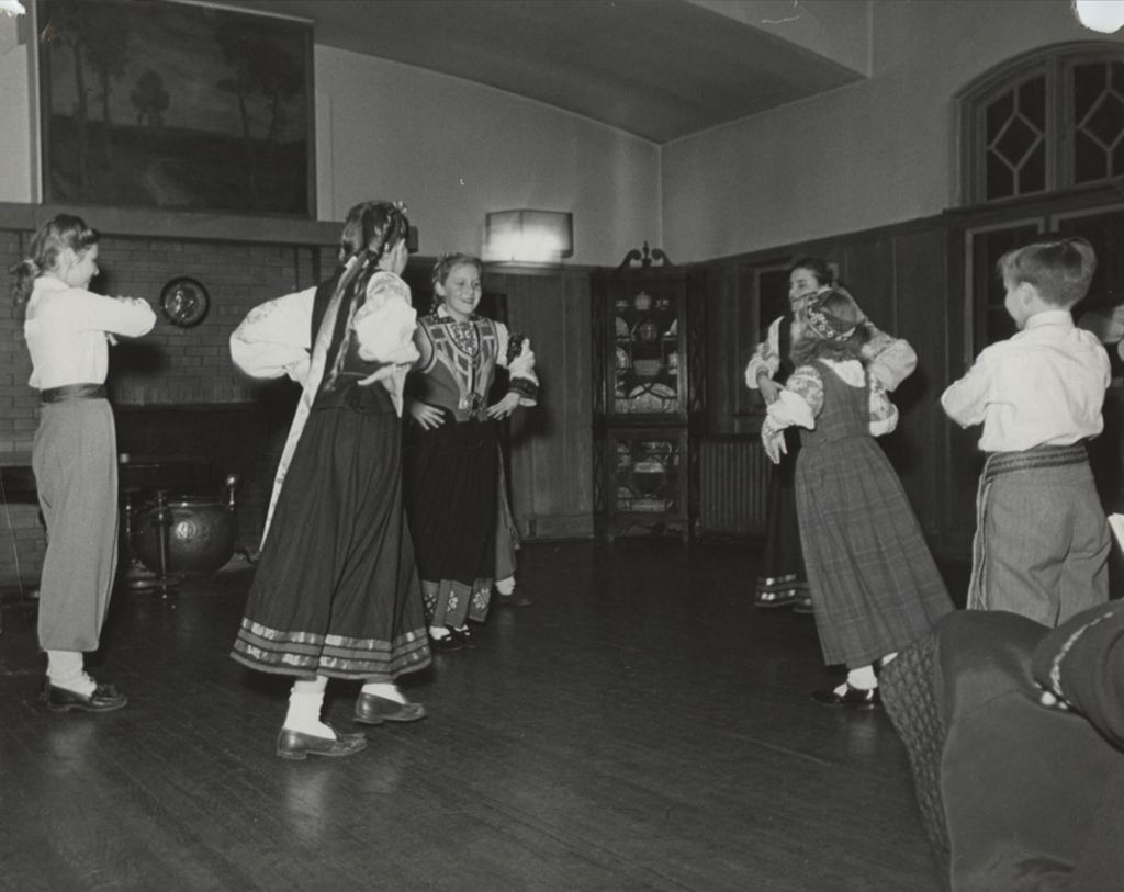 Latvian folk dancing at the Hull-House 1951 Spring Carnival