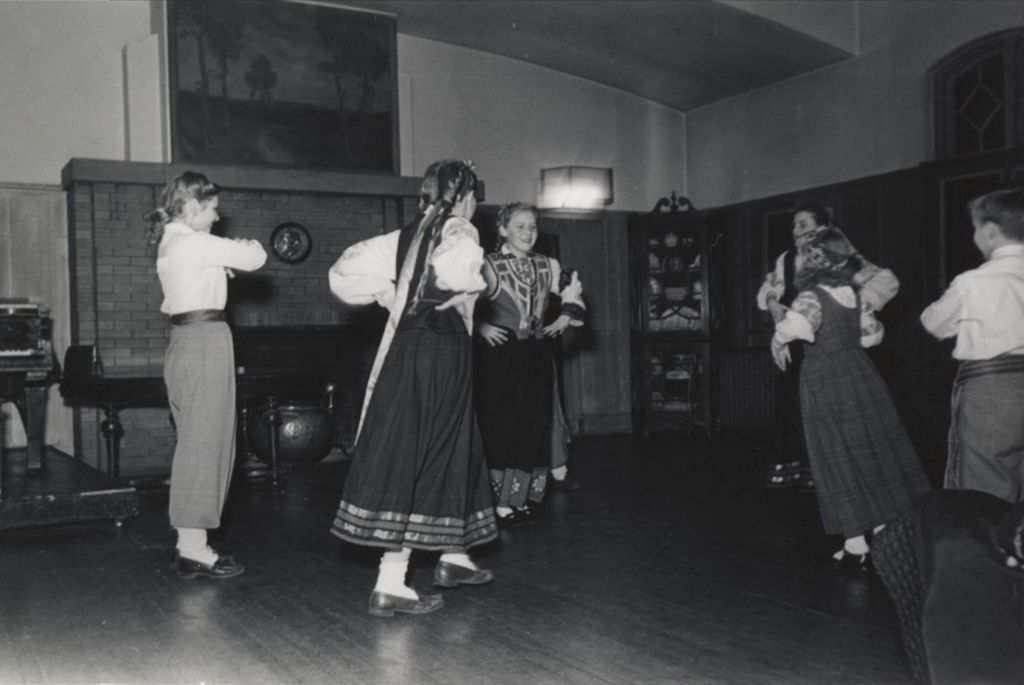 Latvian folk dancing at the Hull-House 1951 Spring Carnival