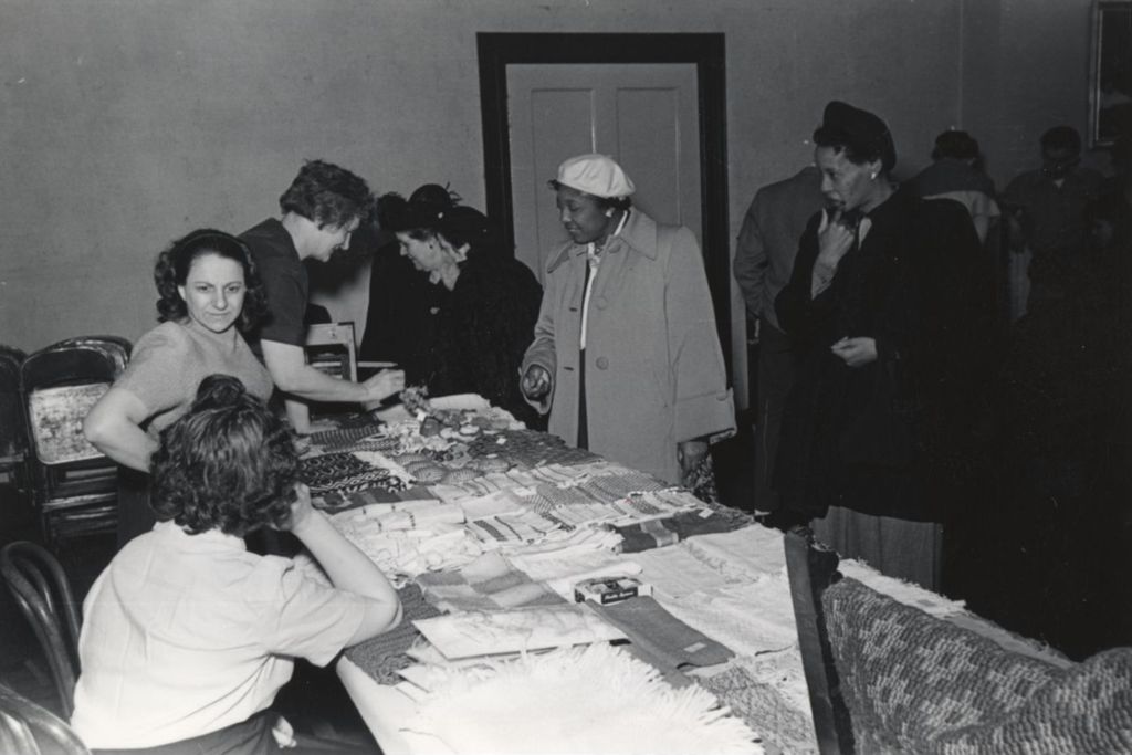 Textile table at Hull-House 1951 Spring Carnival