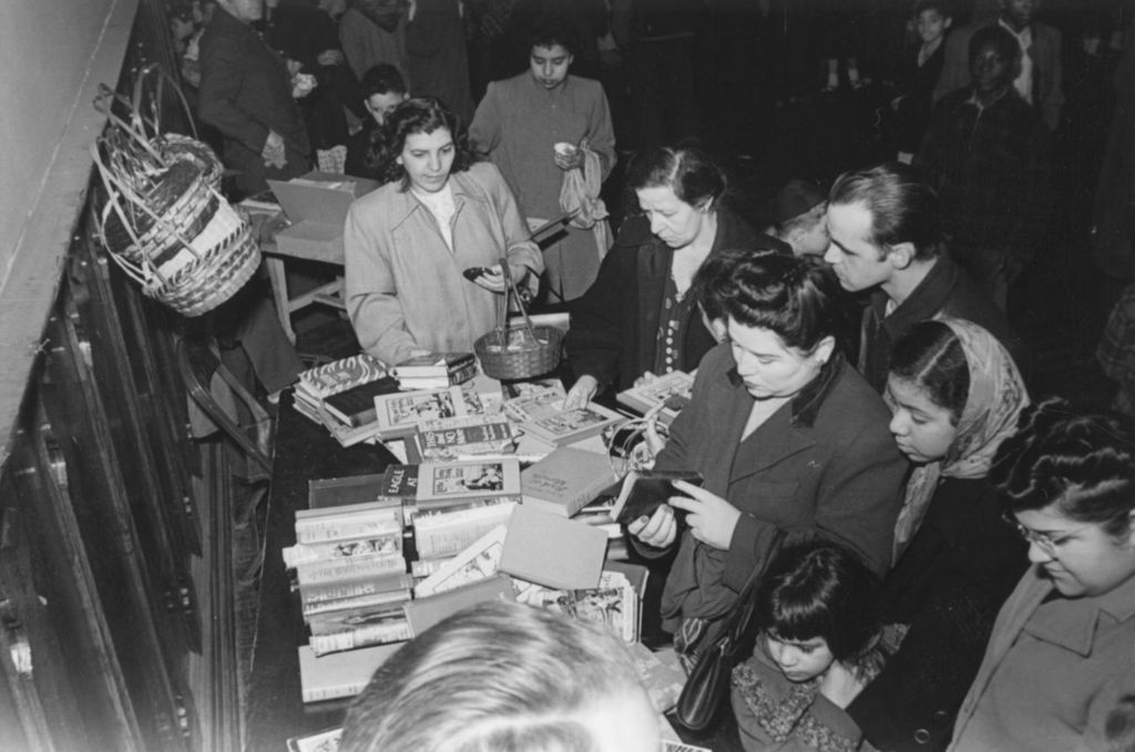 Book table at Hull-House 1951 Spring Carnival