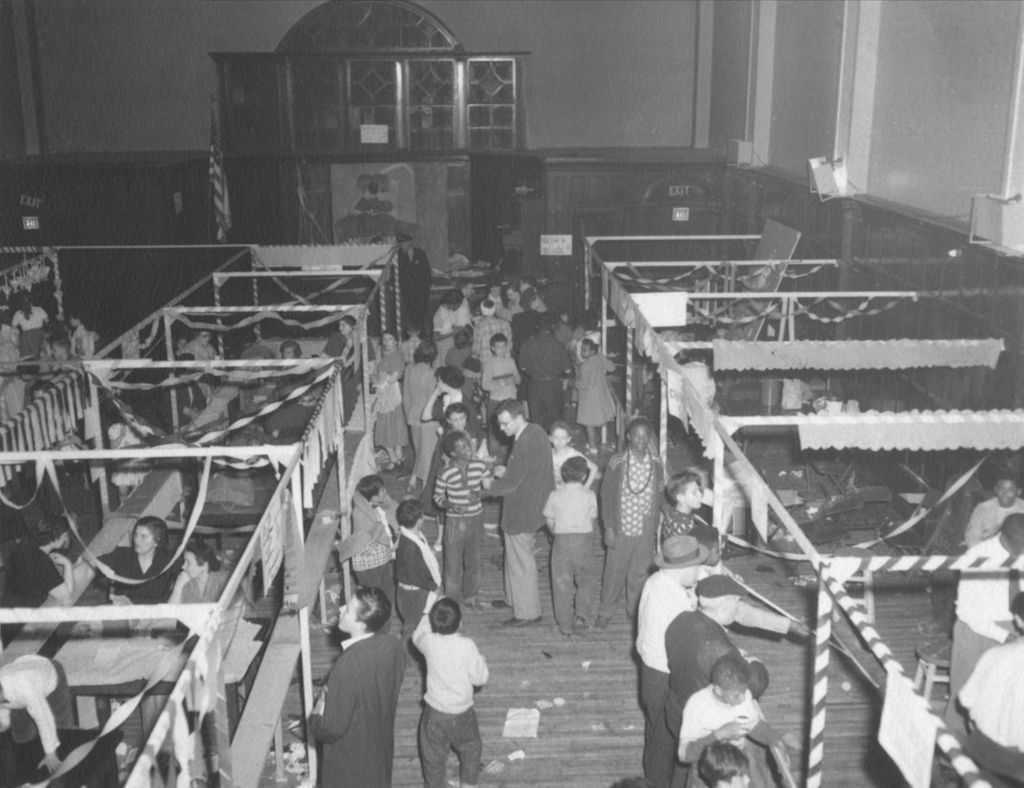 Miniature of Attendees and staffed booths in Bowen Hall during Hull-House Carnival
