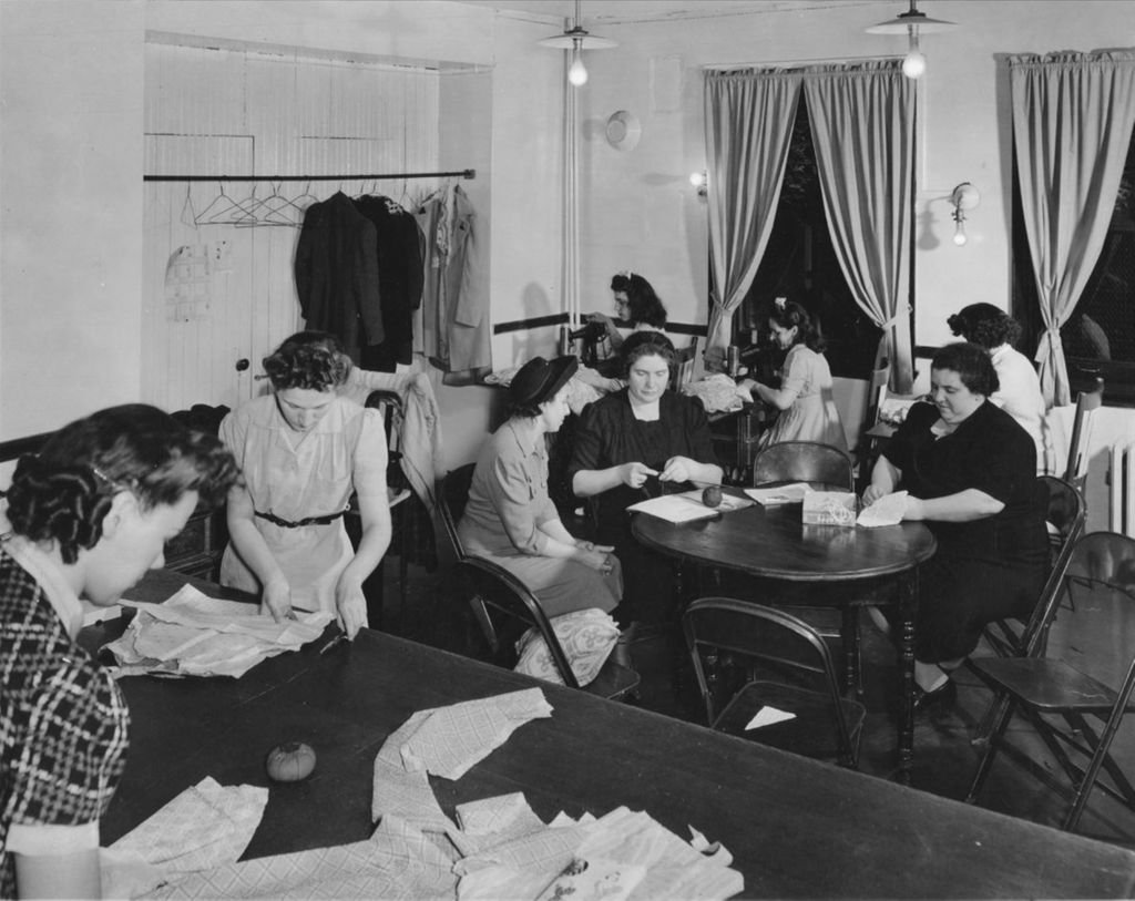 Adult sewing and knitting group at Hull-House