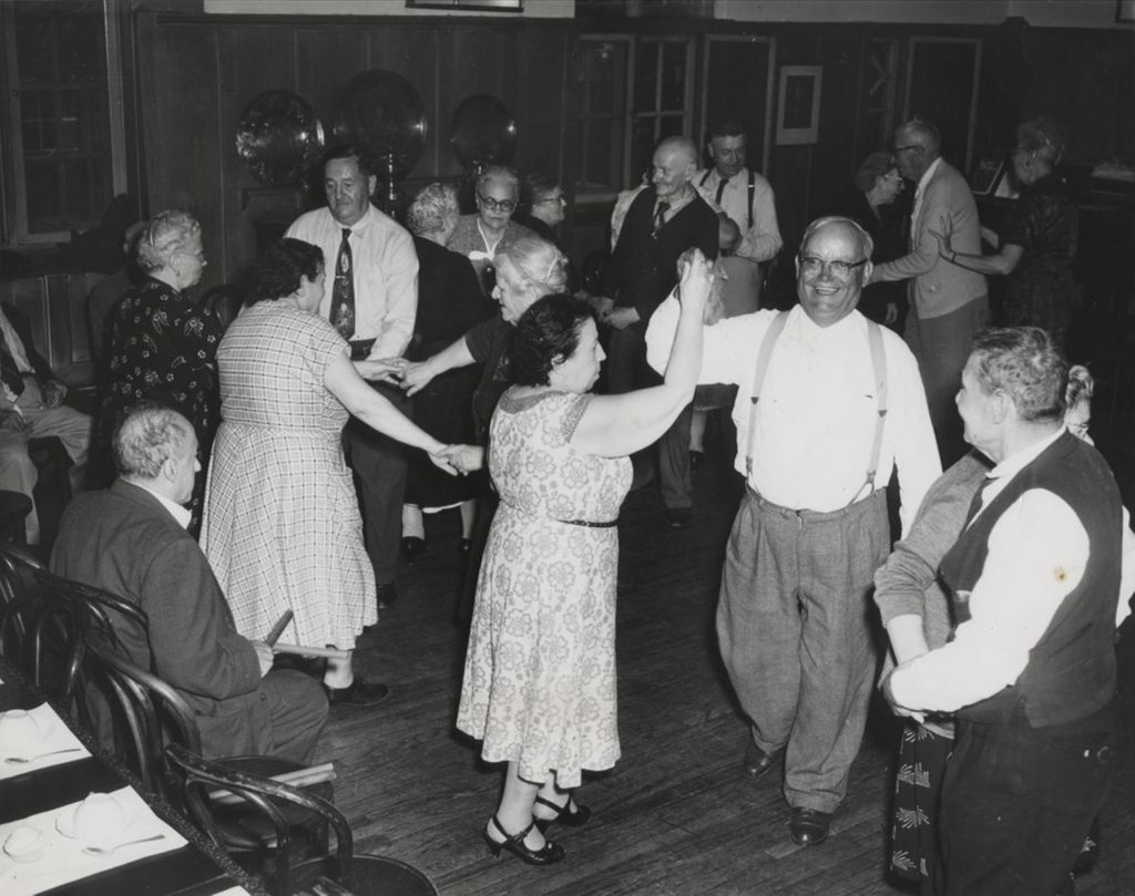 Seniors dancing at a Hull-House senior citizens group event