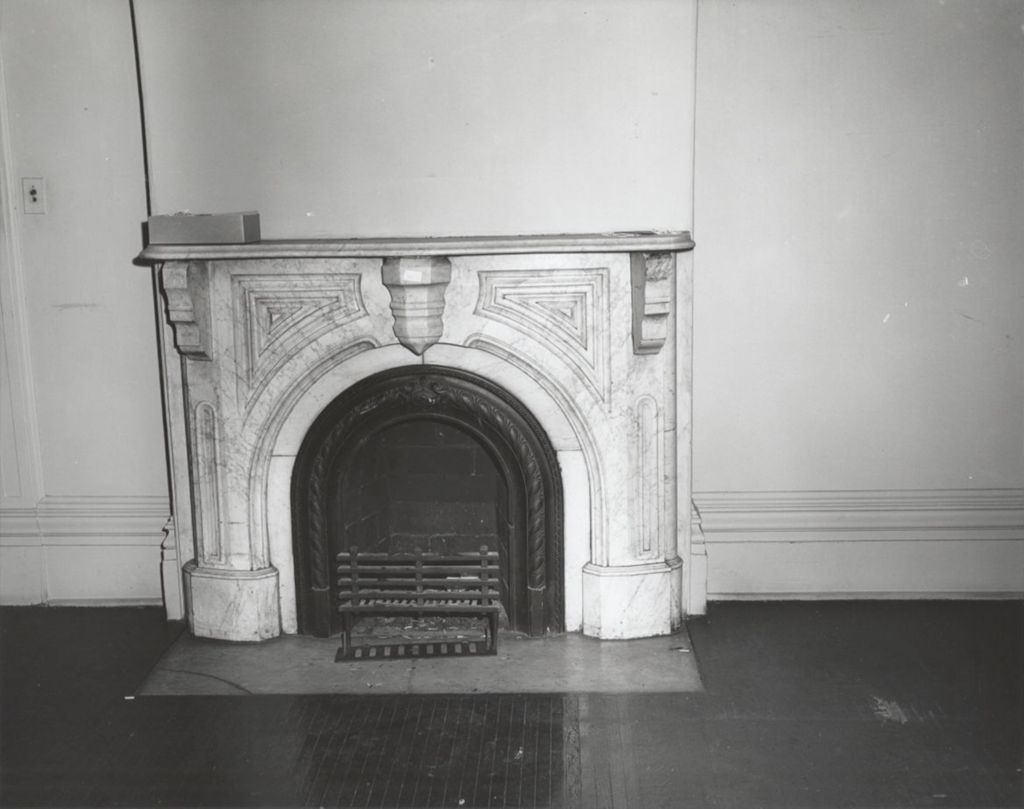 A marble fireplace in Hull-House