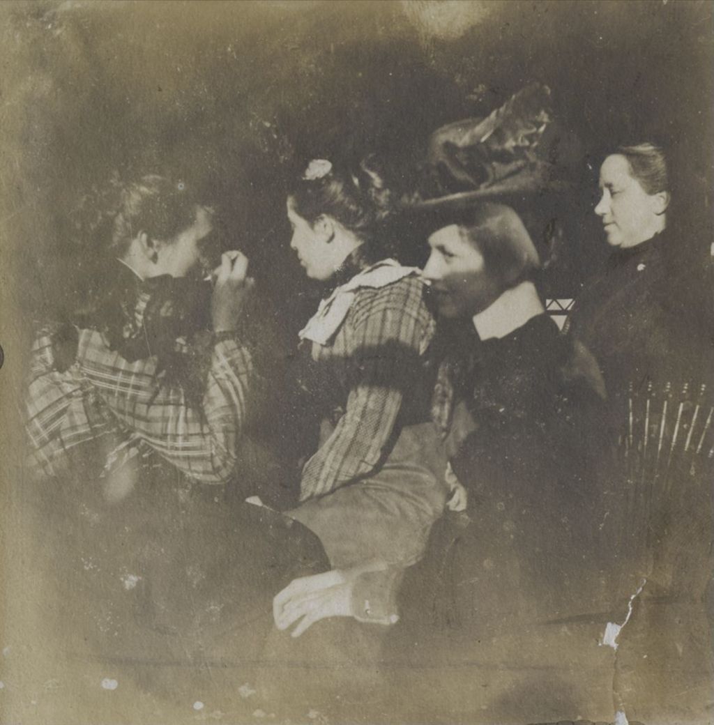 Miniature of Four women sitting, likely at Hull-House