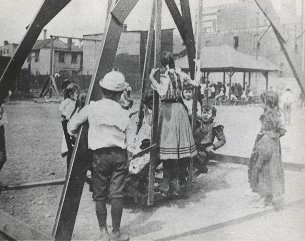 Miniature of Children on large swing at Hull-House playground